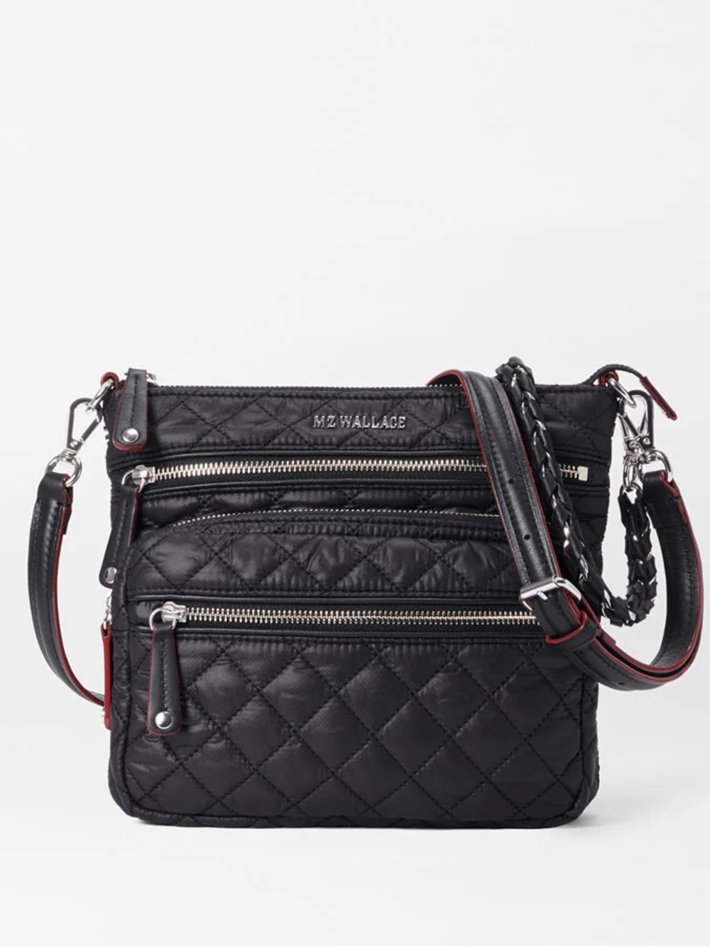 MZ Wallace Downtown Crosby Quilted Black Crossbody Bag